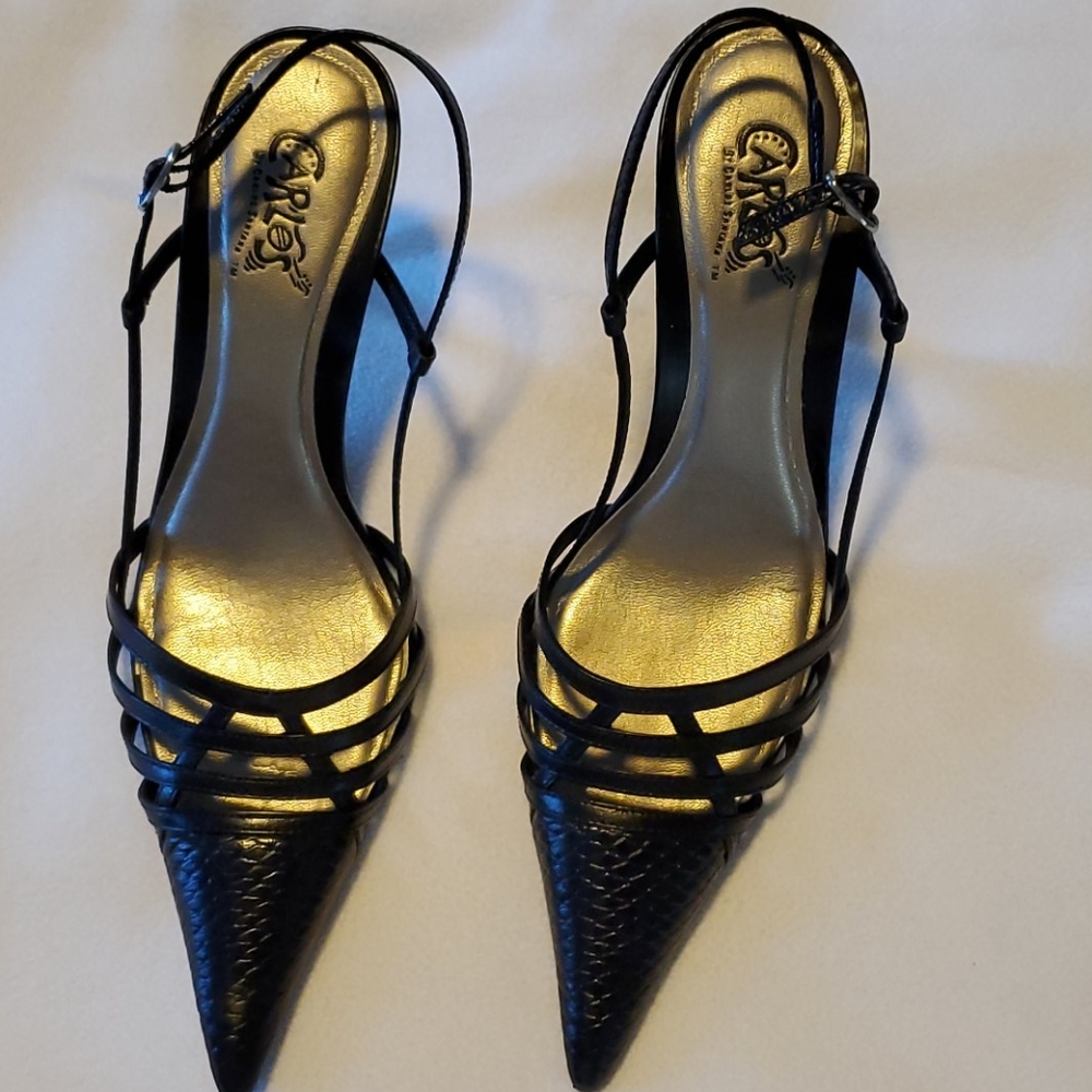 Black sling back shoes